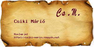 Csiki Márió névjegykártya